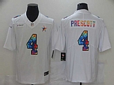 Nike Cowboys 4 Dak Prescott White Vapor Untouchable Rainbow Limited Jersey,baseball caps,new era cap wholesale,wholesale hats